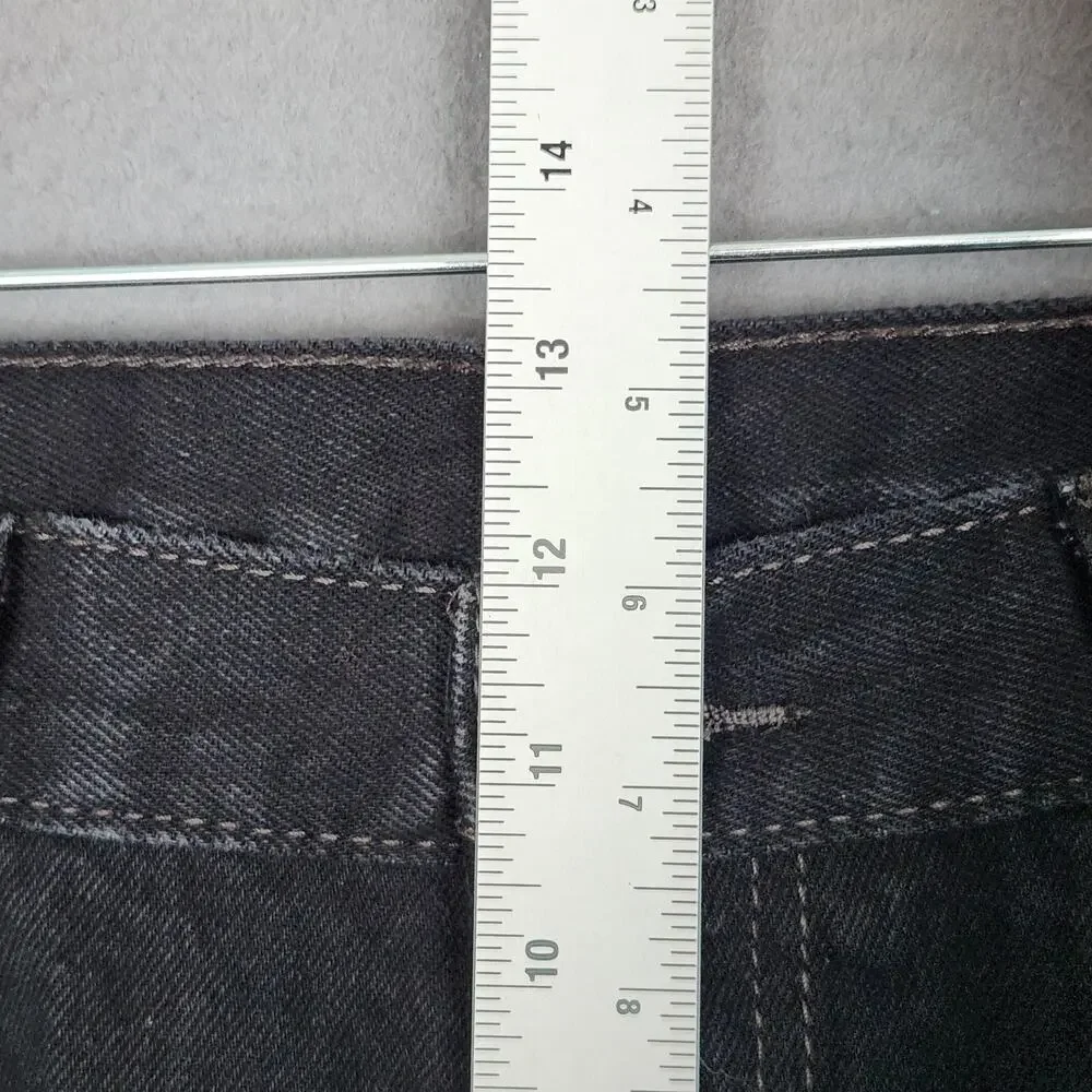 Levi's 505 Jeans Mens 38x30 Black Straight Leg Regular Fit Zip Fly Red Tab